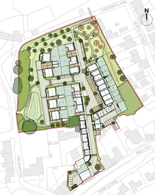 Plans For 27 Homes On The A366 Bell Hill In Norton St. Philip. CREDIT: PAD Design. Free to use for all BBC wire partners.