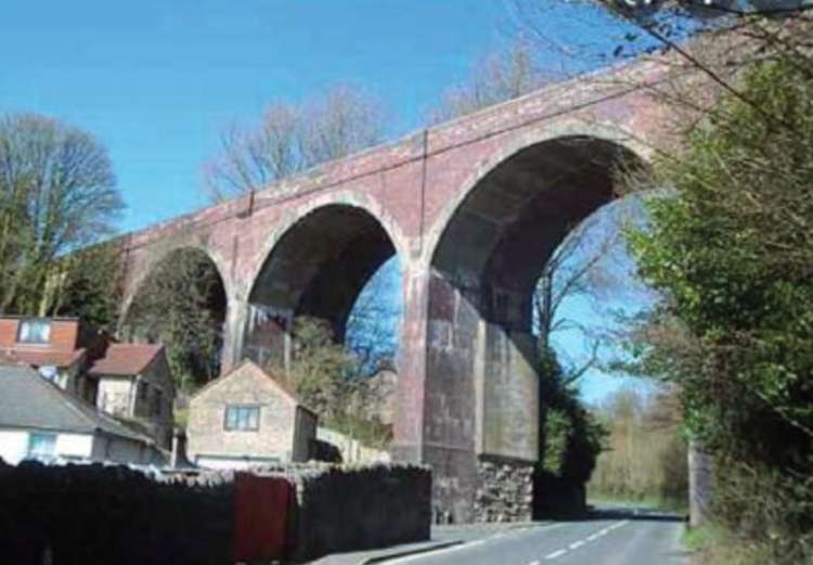 Bath Road Viaduct Over The B3136 Bath Road In Shepton Mallet. CREDIT: Greenways & Cycle Routes. Free to use for all BBC wire partners.