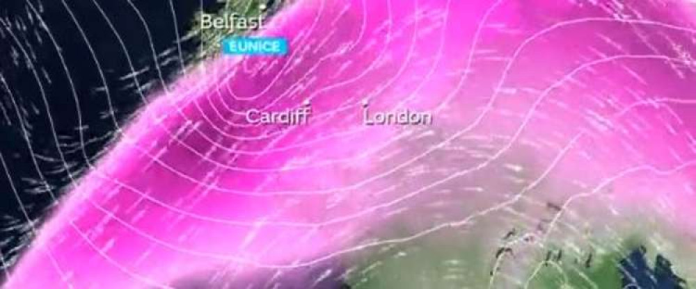 Eunice is under a powerful part of the jet stream, where winds are close to 200 mph, allowing Eunice to rapidly strengthen. The Met Office