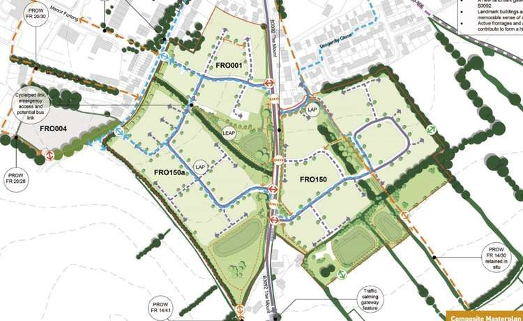 Masterplan For Three Little Keyford Housing Sites In Frome. CREDIT: Origin3. Free to use for all BBC wire partners.