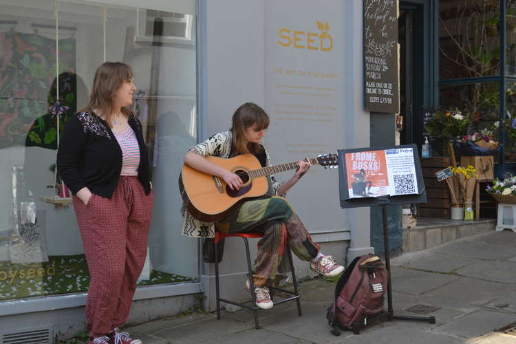 The musicians went on tour around the  town