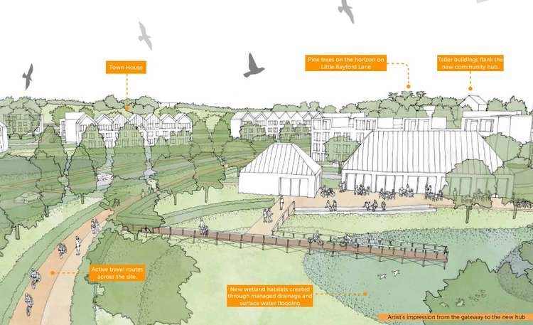 Aatist'S Impression Of Employment Site Within The Selwood Garden Community In Frome. CREDIT: NVB Architects. Free to use for all BBC wire partners.