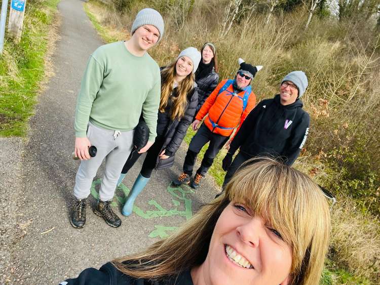 Part way through the 26km walk to the RUH in Bath