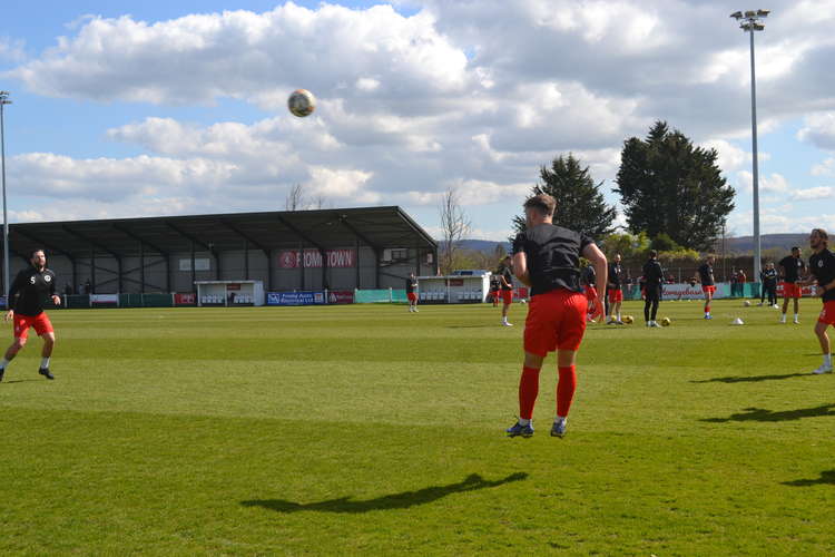 Up in the air - at pre match warm up spirits were high