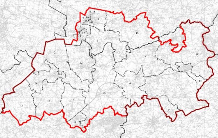 Proposed boundaries for the Glastonbury & Somerton constituency. CREDIT: Boundary Commission For England.