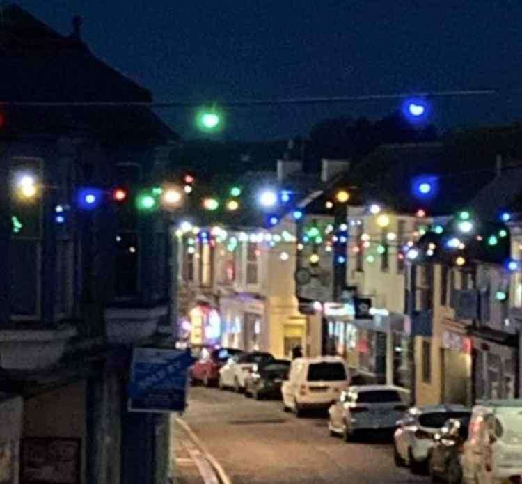 The town's Christmas lights.