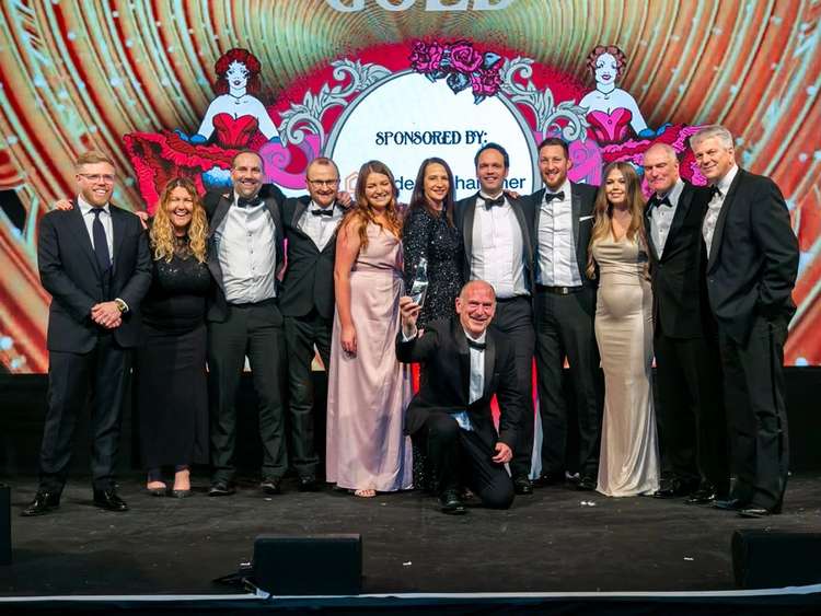 The Bradleys Estate Agents team with Rob Beckett.