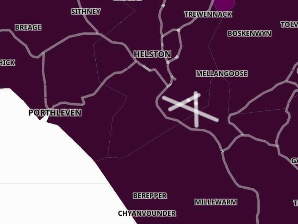 A map show the number of covid cases in Helston. Credit: Gov.uk coronavirus.