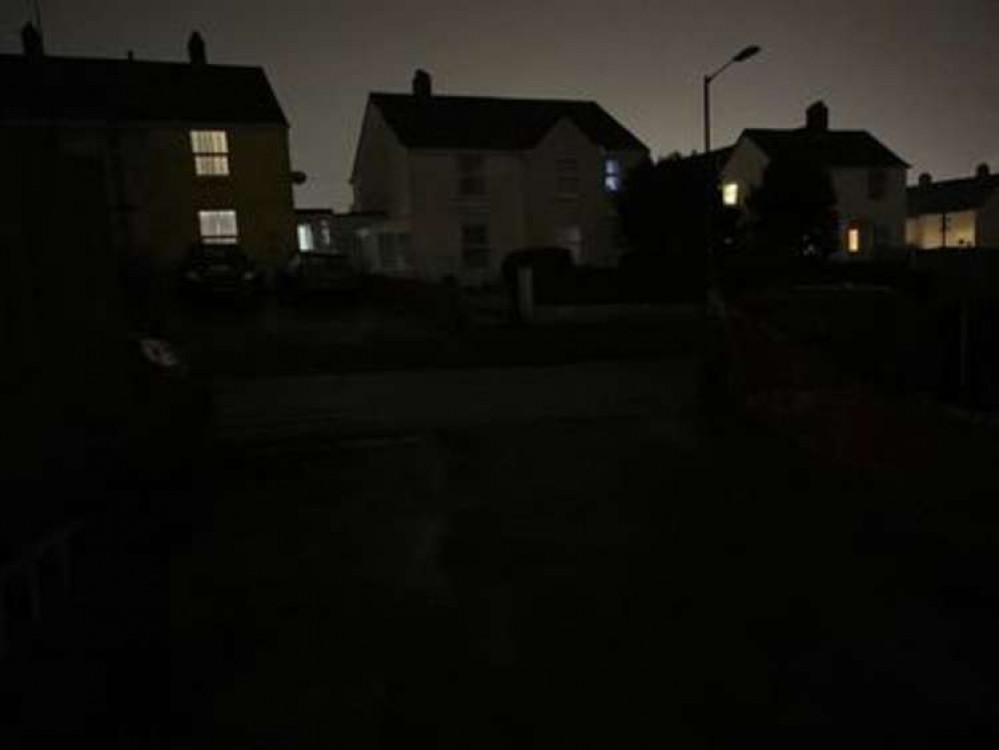 Residents along Parc an Dower Helston have been plunged into darkness.