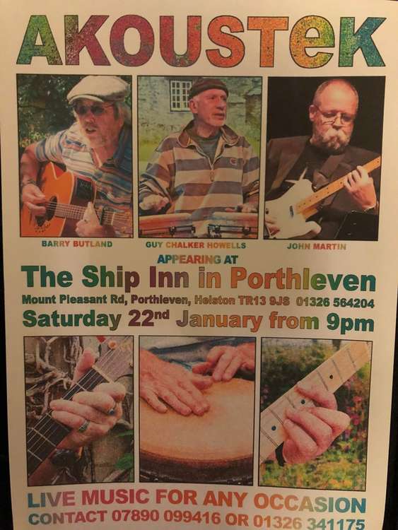 Akoustek at The Ship Inn Porthleven this weekend.