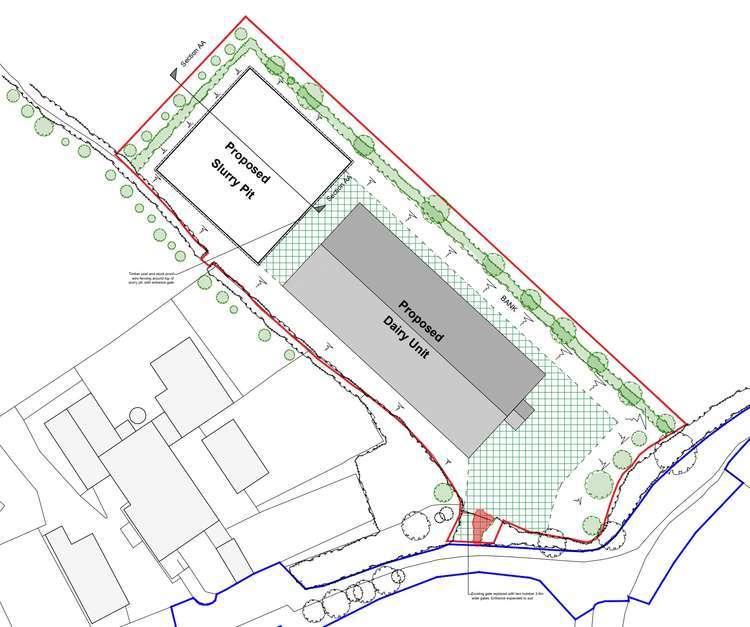 The proposed buildings at Tregarrick Farm, Wendron.