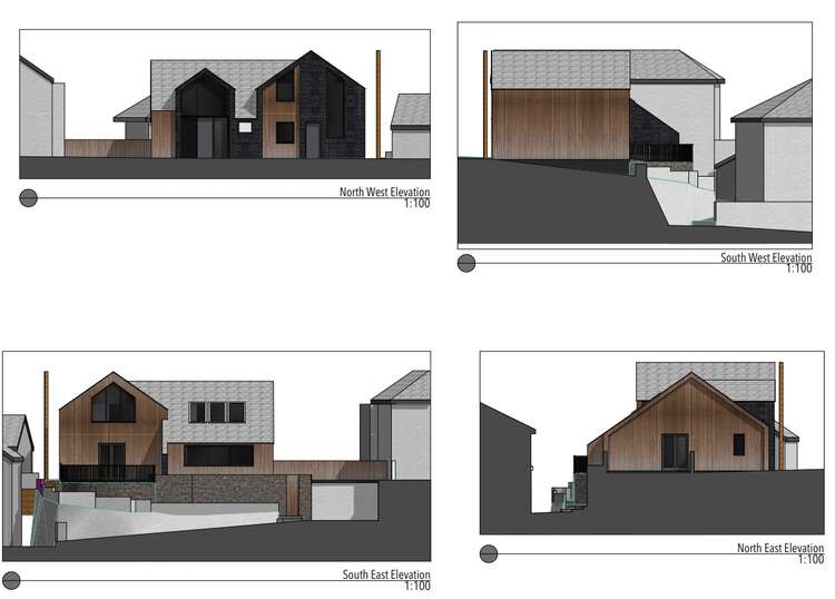 The proposed new office and dwelling on Wellington Road, Porthleven. Credit: RA Design/Cornwall Council planning.