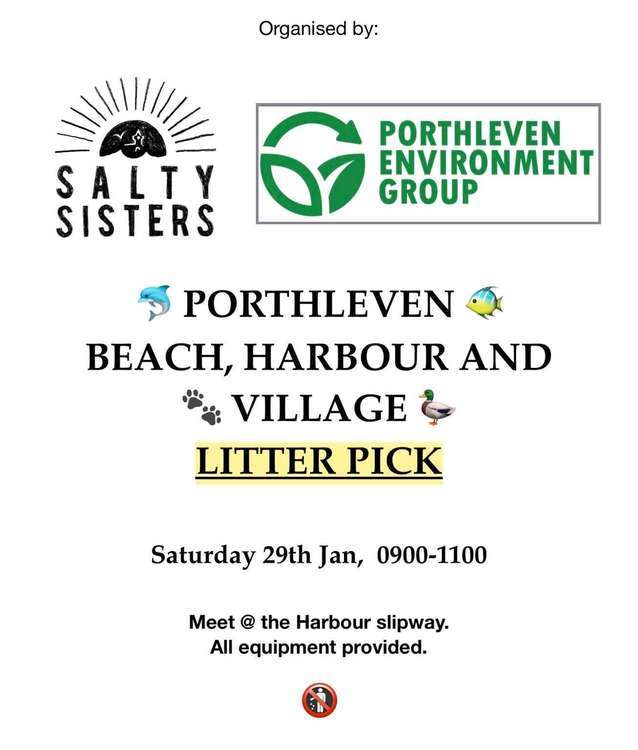 Get involved with the Porthleven litter pick this weekend.