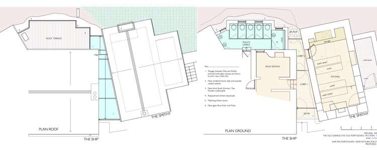 Proposed plans for changes to The Ship Inn, Porthleven. Credit: Michael Waite Associates.