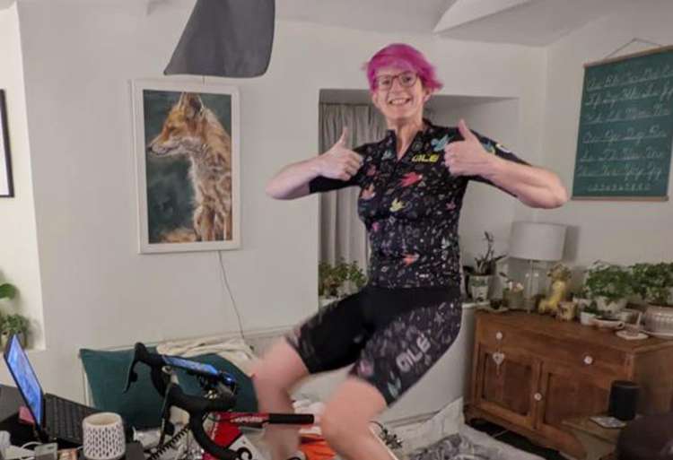 Helen Napier, from Manaccan, only took up the sport in January 2021 - and completed a challenge to cycle continuously for over 24 hours.