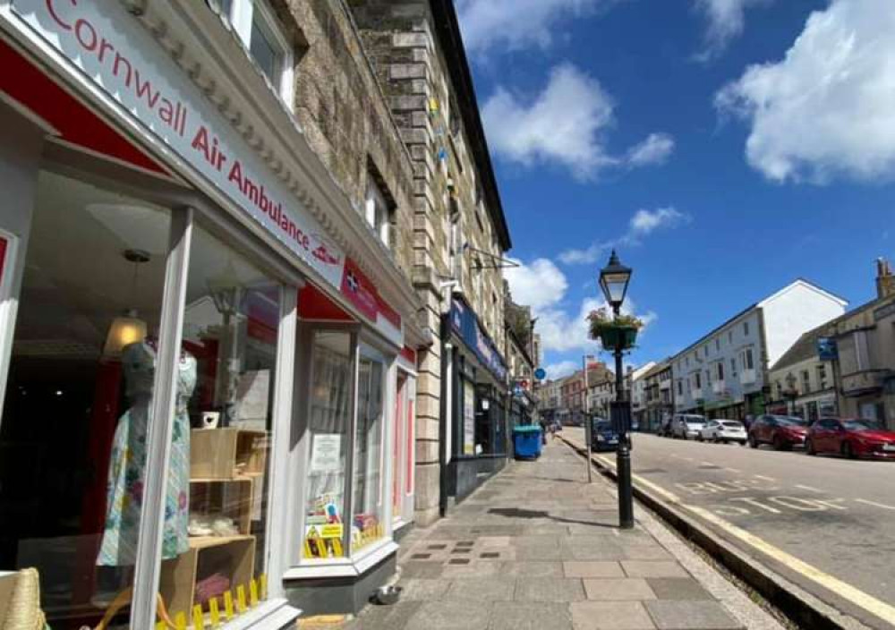 The Cornwall Air Ambulance charity shop on Coinagehall Street.