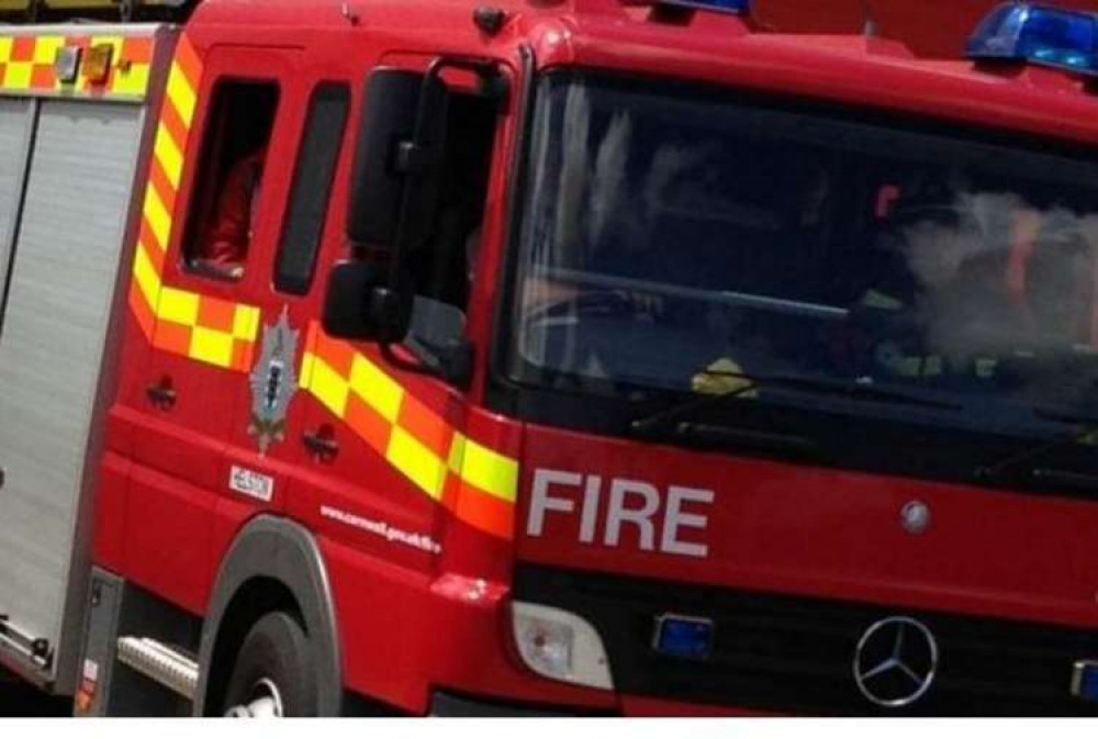 An individual was taken to hospital for burns after a fire in Breage.