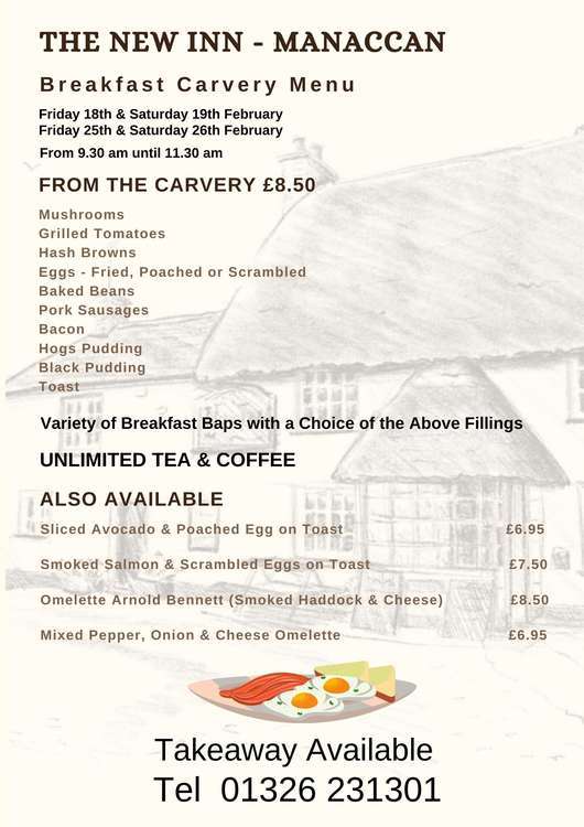 New carvery breakfast at New Inn - a half term special.