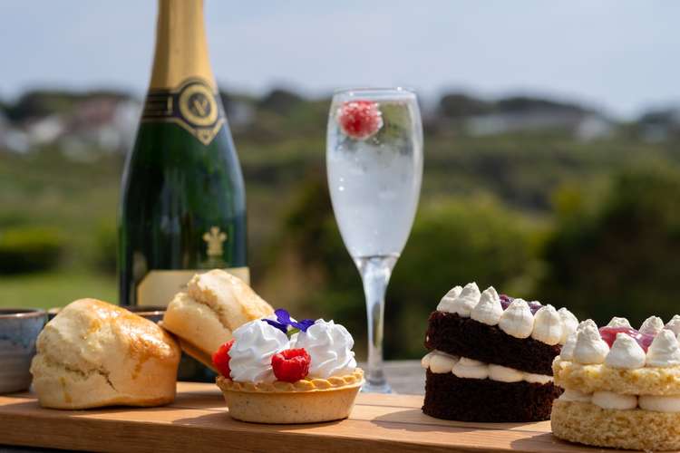 Champagne afternoon tea at Polurrian on the Lizard. Credit: Hope Yard PR.