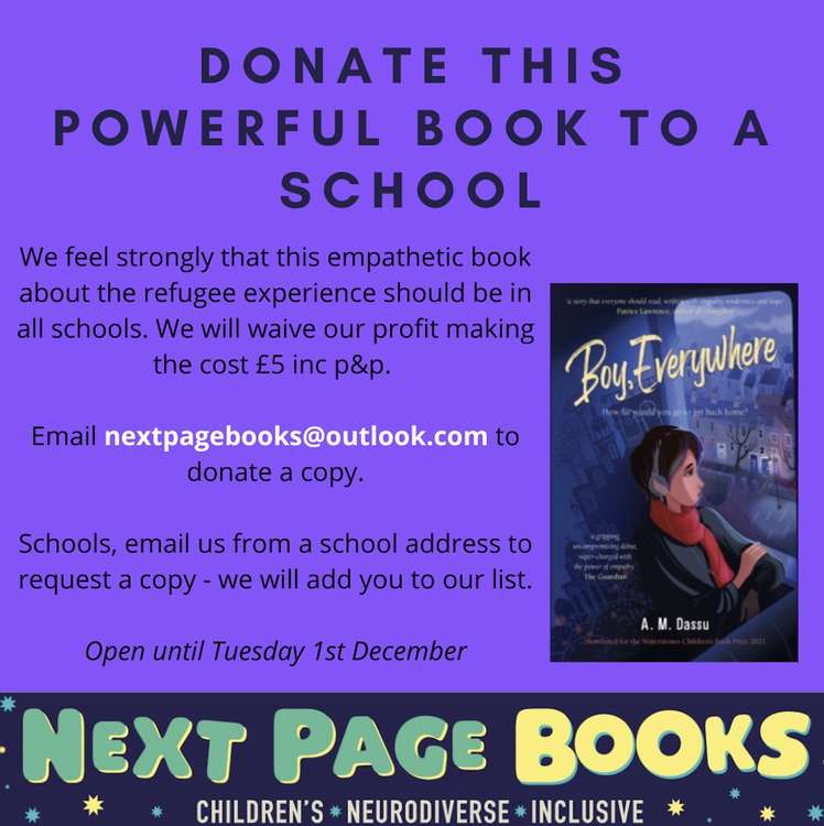 Next Page waive profit on powerful refugee book and ask Hitchin readers to donate publication to schools