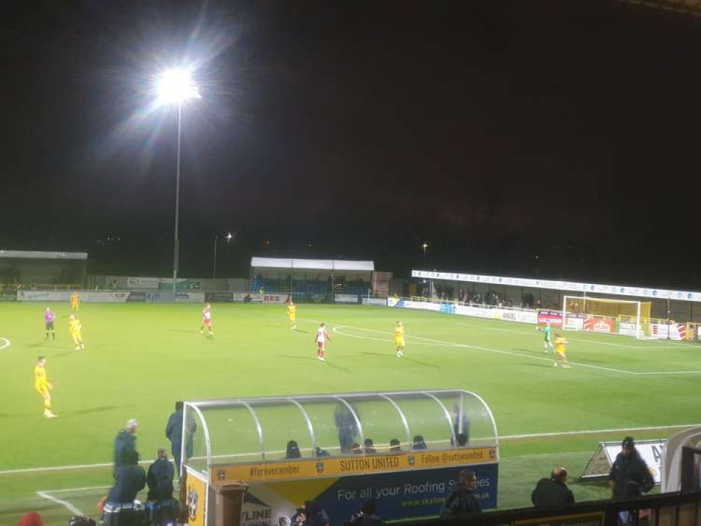 Stevenage travelled to Sutton United on Tuesday evening in the Papa John's Trophy. CREDIT: @laythy29