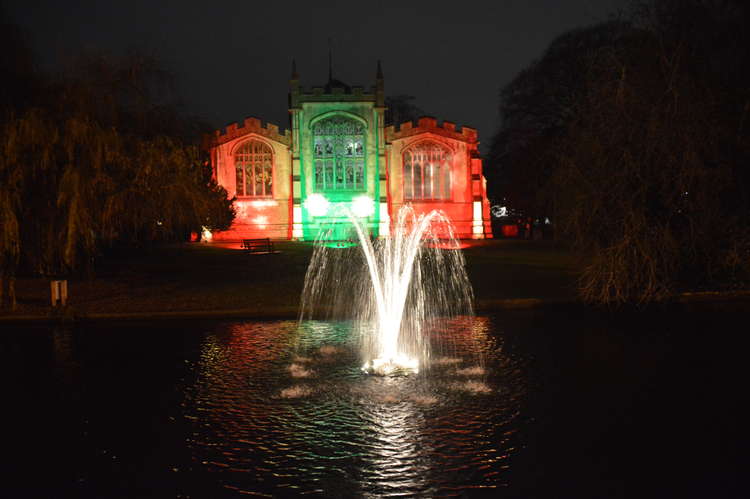 A Hitchin Churchwarden writes: St Mary's lights up for our town as busy Christmas week looms. PICTURE: St Mary's Church lit up on Friday night as a present to our town. CREDIT: St Mary's Church