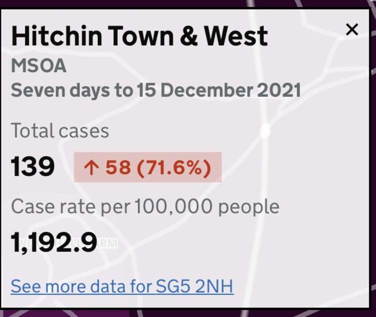 Covid cases in our area have increased by more than 70 per cent according to government statistics