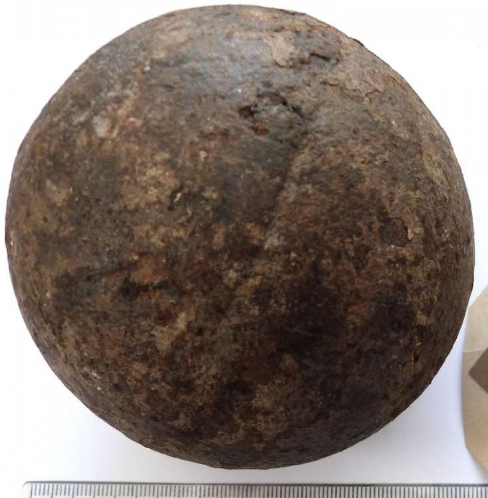 Rewind: The story of a cannonball from the English Civil War found in Hitchin. PICTURE: The cannonball found in Hitchin dating back to the 1640s. CREDIT: North Herts Museum