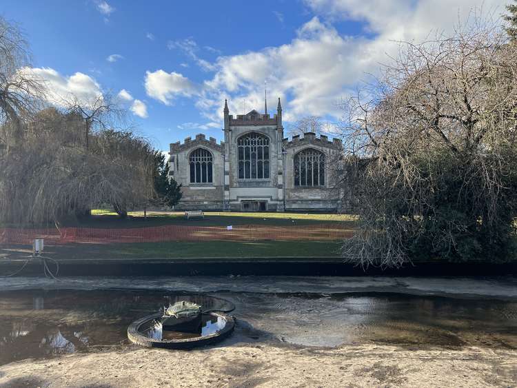 Feeling drained: Hitchin's River Hiz has its annual clean - but where have the swans gone. PICTURE: Hitchin Nub News paid a visit to our town's Riverside this week to observe the work that is being undertaken during the River Hiz's annual clea