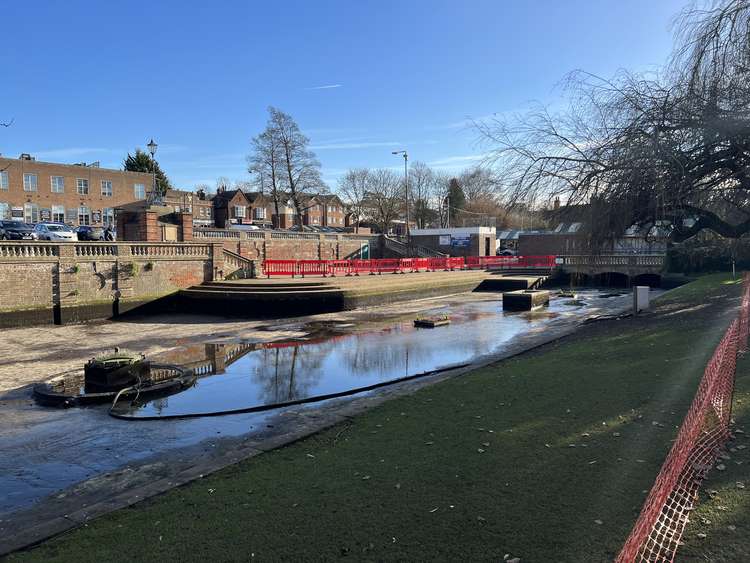 Feeling drained: Hitchin's River Hiz has its annual clean - but where have the swans gone. PICTURE: Hitchin Nub News paid a visit to our town's Riverside this week to observe the work that is being undertaken during the River Hiz's annual clea