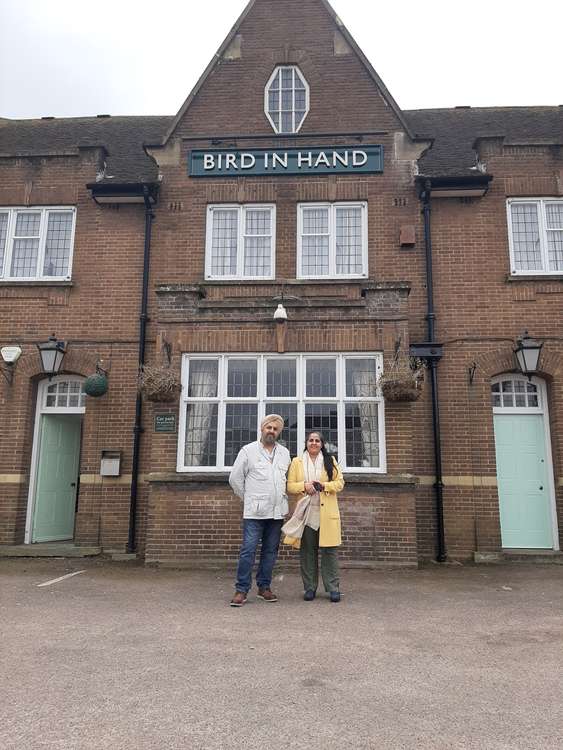 Up Close: Lower Stondon's Bird in Hand under new management - find out more. PICTURE: Harpeet and Preeti outside the Bird in Hand. CREDIT: Harpreet Singh