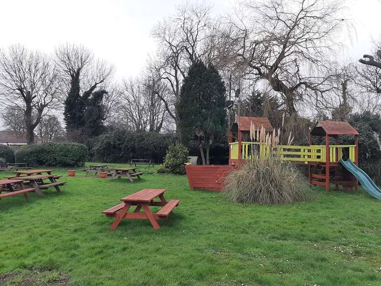 The spacious play area at the back of the Bird in Hand