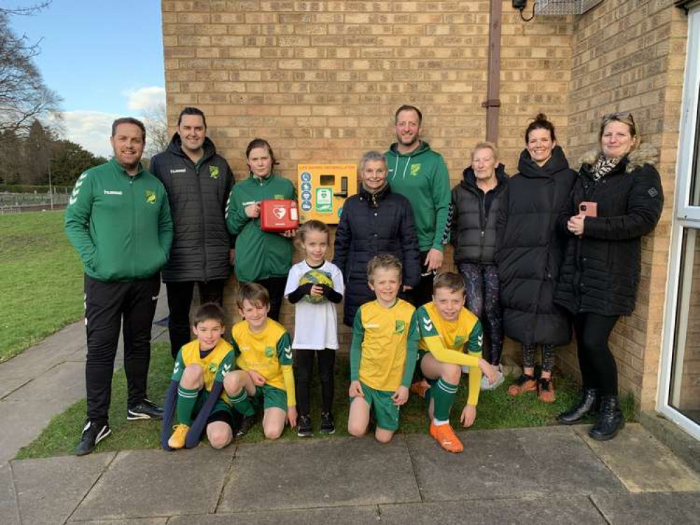 Hitchin: Life saving equipment provided to two community centres and a school. PICTURE CREDIT: Hitchin Town Youth