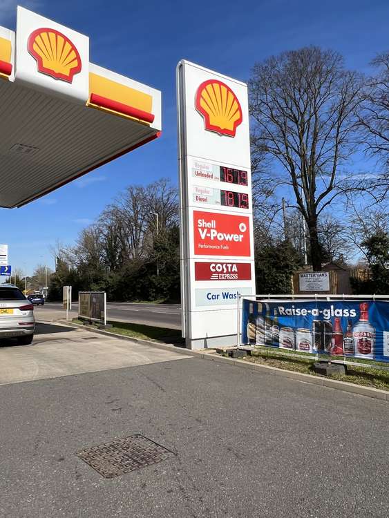 The Esso garage on Nightingale Road charges motorists more than the national average. CREDIT: @HitchinNubNews