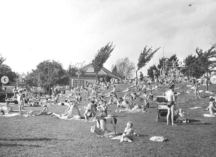 Rewind: Black and white pictures of Hitchin outdoor pool from 1950s and 1960s. CREDIT: North Herts Museum