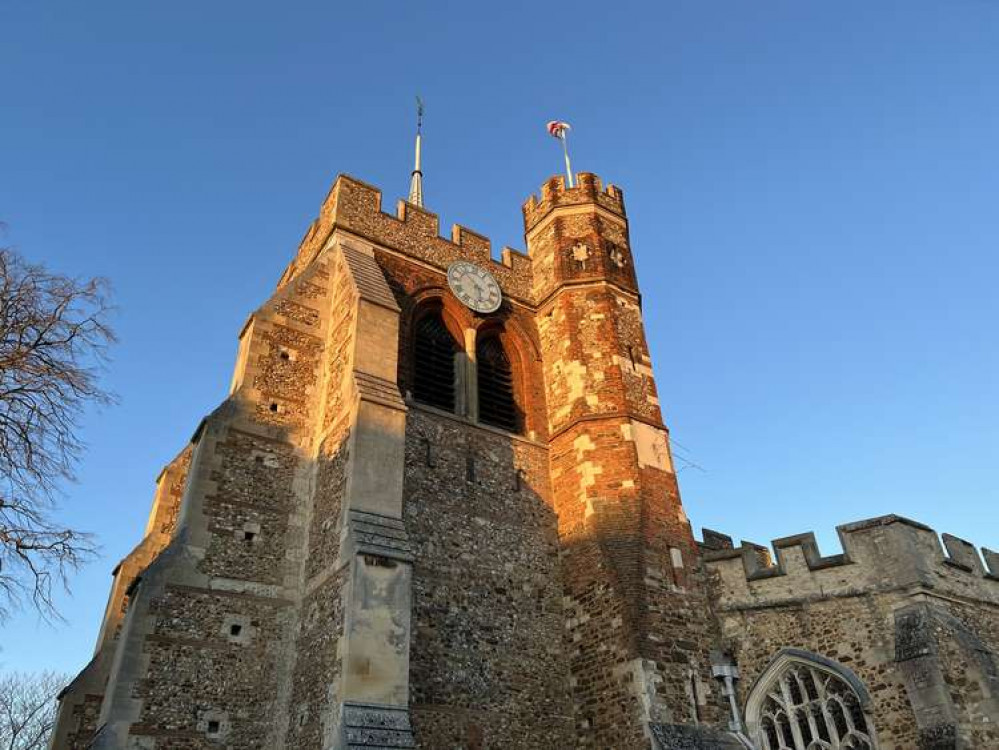 Hitchin: A Churchwarden Writes - £2,300 raised for Ukraine, Moorhens updates and details of future services. PICTURE: St Mary's Church bathed in glorious spring sunshine. CREDIT: @HitchinNubNews