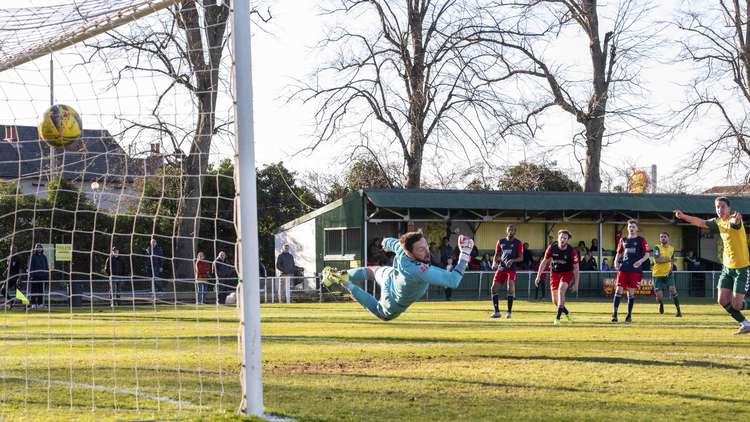 Hitchin Town 2-0 Rushall Olympic: Canaries edge out of relegation zone with deserved Top Field victory. CREDIT: Peter Else