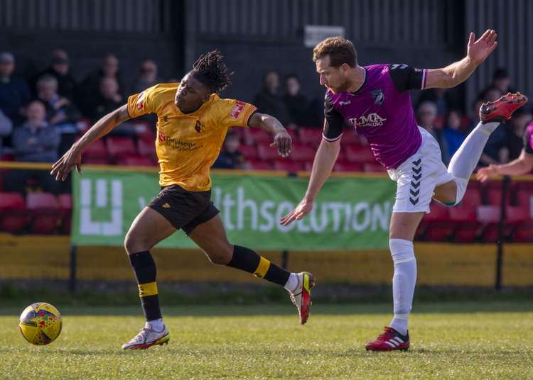 Hitchin Town battle to earn point after goalless draw at Alvechurch on Non League Day. CREDIT: PETER ELSE