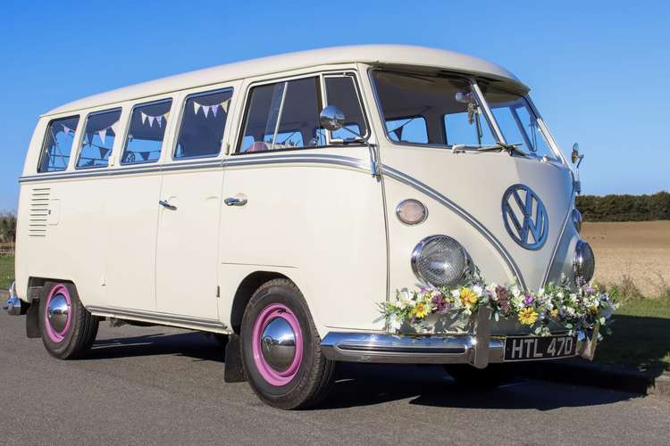 Kate Peto's VW campervan called Penny - specially equipped for weddings. CREDIT: Kate Peto
