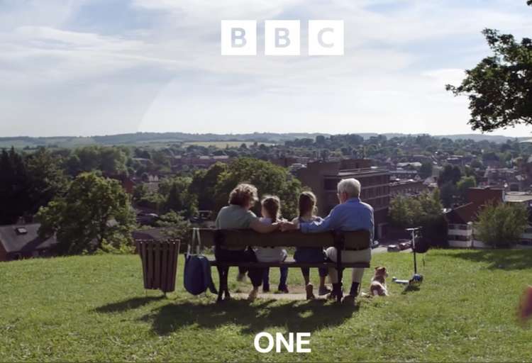 The BBC's Hitchin 'Ident' at the top of Windmill Hill looking down on our wonderful town. CREDIT: BBC