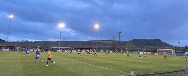 Stotfold 4-0 Shefford: Brett Donnelly's victorious side clinch first silverware of the season. PICTURE: Barton Rovers picturesque Sharpenhoe Road ground where the Beds FA Senior Trophy final was played. CREDIT: @laythy29