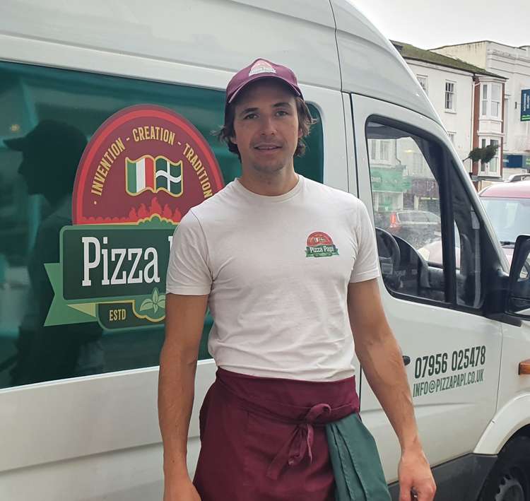 Robert outside his pizza van