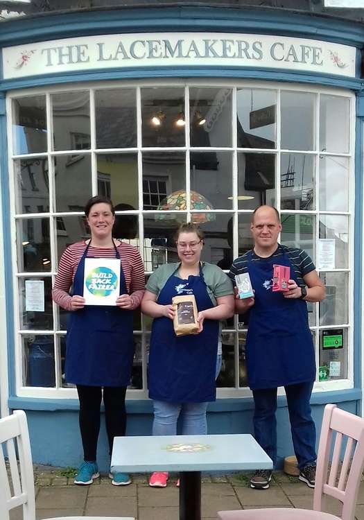 The Lacemakers Cafe show their support for Fairtrade products