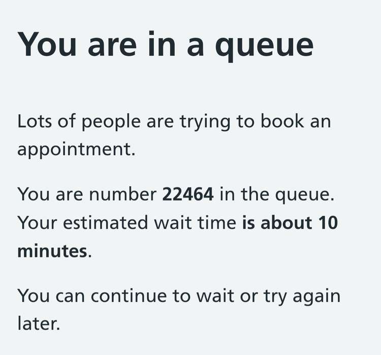 There are long waits to book a booster appointment