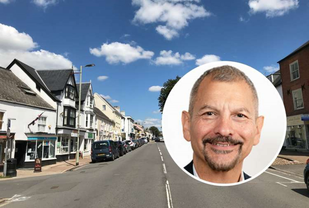 Honiton high street. Inset: Karime Hassan (Image: Exeter City Council)