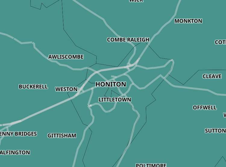 Honiton vaccination map