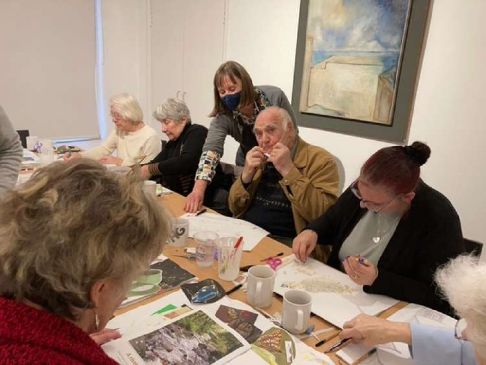 From left to right: Carol Ballm, Teresa Birch, Jilly Burston, Zoe, Ron Webb, Lisa Lloyd and Ann Mitchell. Credit: Honiton Carers