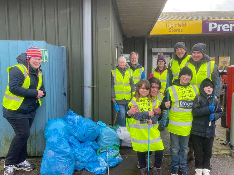 A few of the bags which the group collected in Dunkeswell