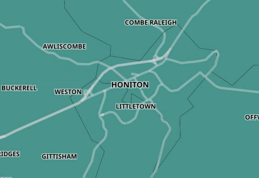 Honiton coronavirus map