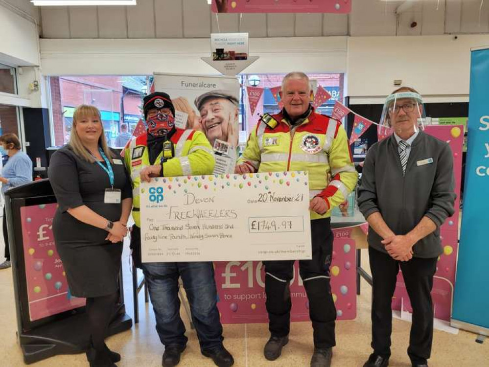 Devon Freewheelers received £1,749.97